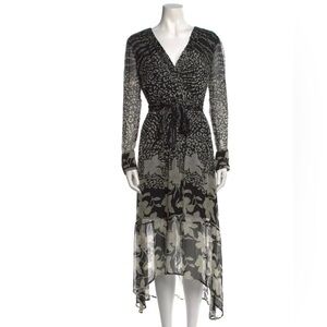 All Saints Floral Animal Print Dress US4 zip Office designer lined chic corpcore